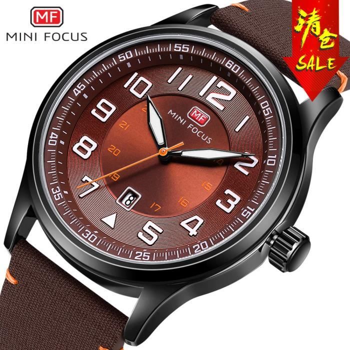 Montre Homme Mouvement Japonais Calendrier Lumineux Bracelet En Cuir Imperméable SBSBWGHY4483