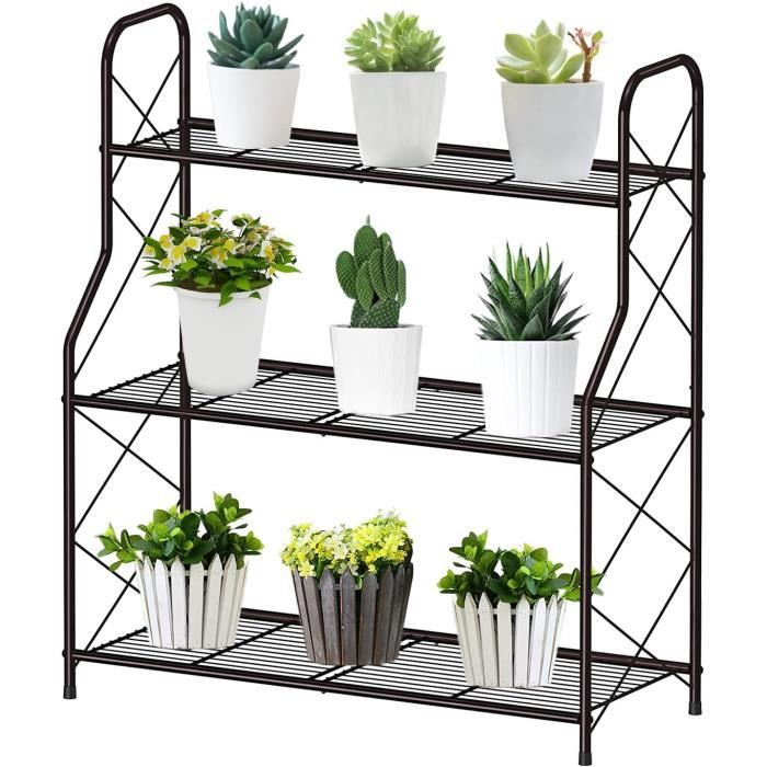 Étagère à Fleurs Métal 7 Niveaux En Demi-lune - Porte Plantes Design Multicouleur