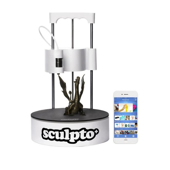 Imprimante Sculpto+ 3D entièrement montée avec connectivité Wi-Fi iOS et Android - Imprimante prête à l'emploi