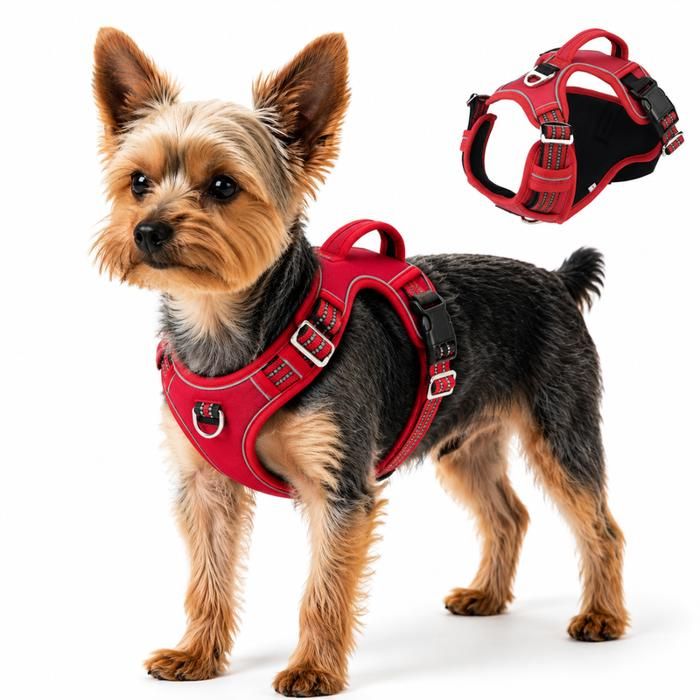 Harnais pour chien - JUPVIERGE - Taille S - Anti-traction - Poignée de contrôle - Réfléchissant