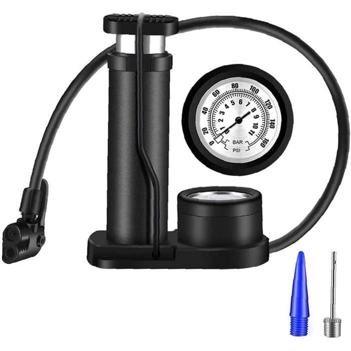 Pompe à Vélo Haute Pression 100PSI - Mini Pompe Alliage Aluminium Pour VTT, BMX, Balles