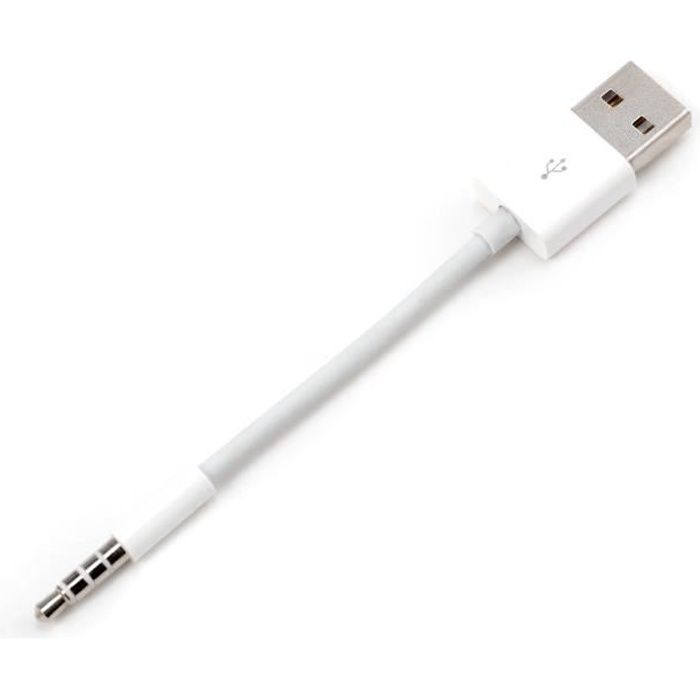 Cable Adaptateur USB 3.5mm Jack Data Chargeur Recharge pour Apple iPod Shuffle 3 4 5 6 generation