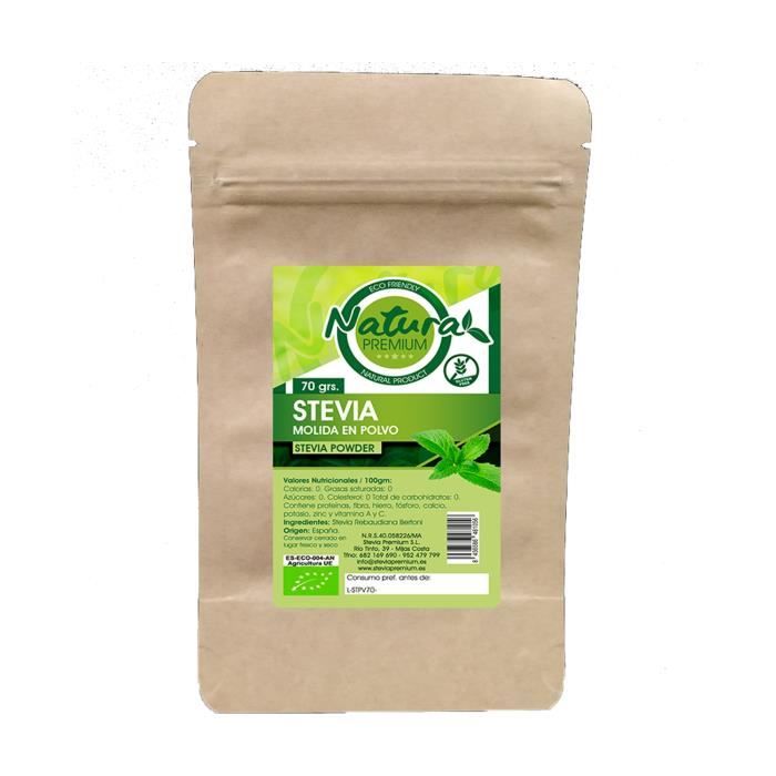 Stevia Premium En Poudre 100g - 100% Pure, Qualité Certifiée, Substitut De Sucre