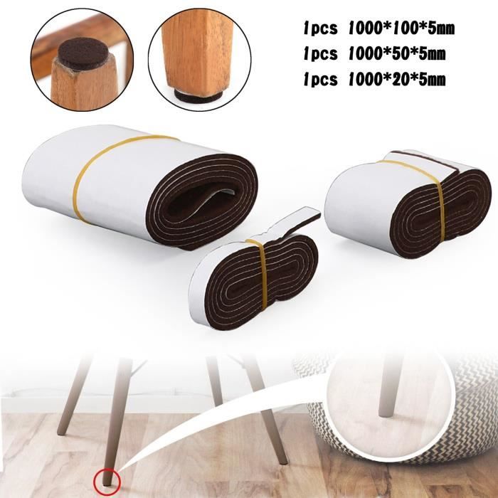 72 Pièces Patins En Feutre, 20mm Noir Auto-adhésifs Protecteur De Sol