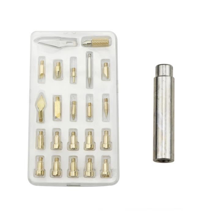 Kit De 28 Embouts Pour Pyrogravure – Pour Fer à Souder 30W, Avec Pochoirs, Travail Du Bois, Cuivre/métal