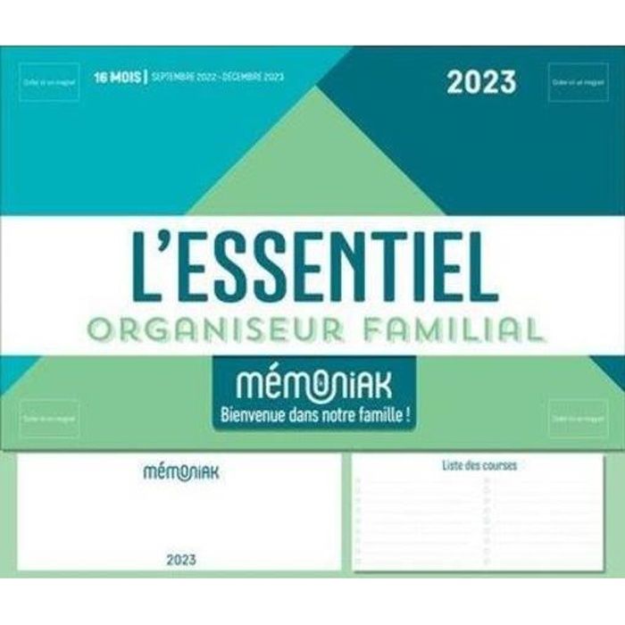 Livre - Mémoniak , l'essentiel organiseur familial : de septembre 2022 à  décembre 2023 - Cdiscount Beaux-Arts et Loisirs créatifs