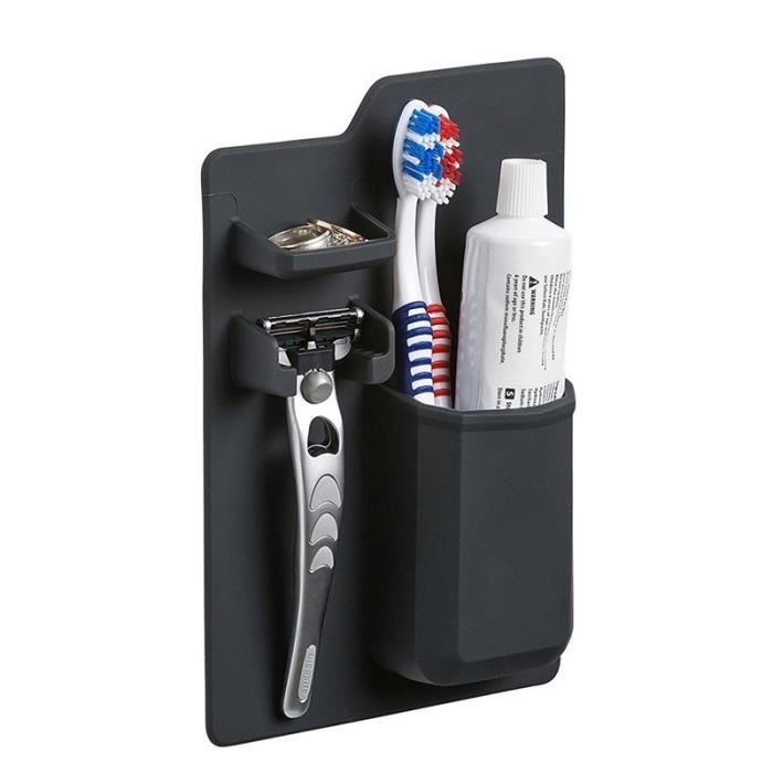 Porte-brosse à Dents En Silicone Avec Ventouse - 5 Compartiments - Drainage Intégré - Pour Salle De Bain