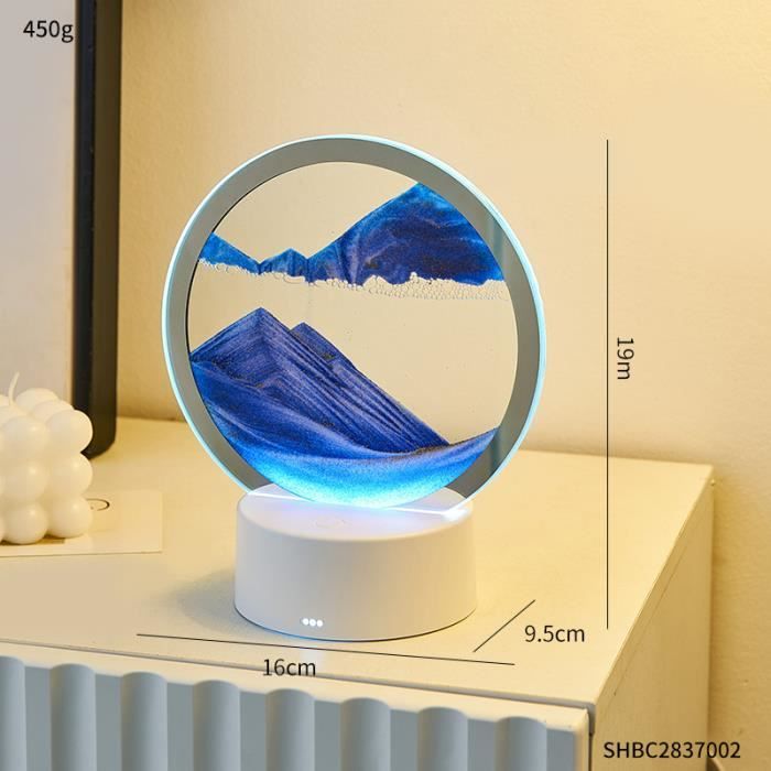 Cadre Sable Mouvant, 3D Sablier Decoratif avec Veilleuse LED, Image de Sable Dynamique Peinture de Sable Qui Coule, (noir) - Maison Cadre Sable Mouvant, 3D Sablier Decoratif avec Veilleuse LED, Image de Sable Dynamique Peinture de Sable Qui Coule, (noir) - Maison