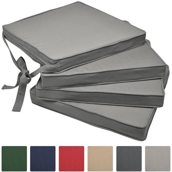 Coussins de chaises pour l'extérieur 40x40cm gris