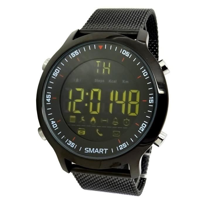 MONTRE SPORT CONNECTÉE + PODOMÈTRE + CAMERA + WHATSAPP SMS TWITTER FACEBOOK LED