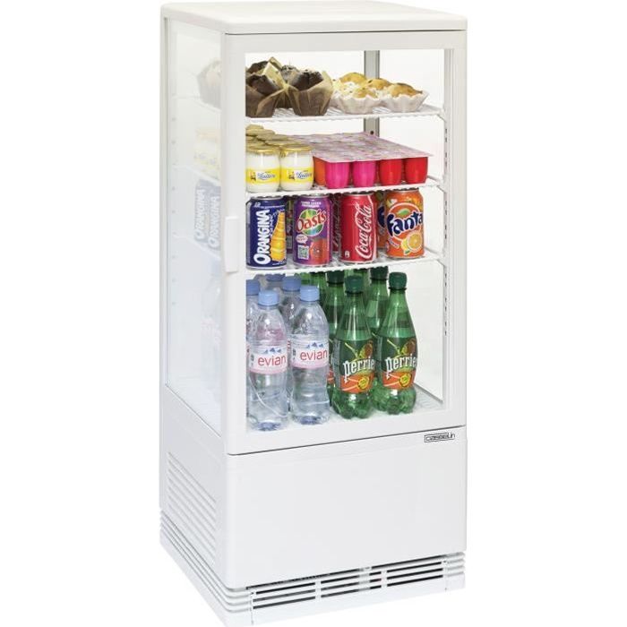 mini frigo vitrine réfrigérée à poser - casselin - 78 litres - blanc - froid ventilé
