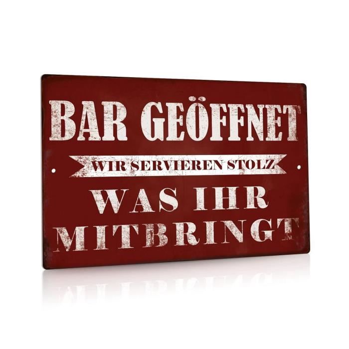 Plaque Murale Humoristique En étain - Motif Malte - 14x20 Cm - Déco Vintage Pour Garage, Bar, Bureau Ou Cave - 3