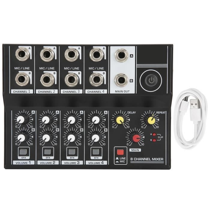 Table De Mixage Passive 4 Canaux - Entrées/sorties RCA - Mini Mélangeur Pour DJ, Home Studio, Ordinateur, Téléphone - Sans Alimentation