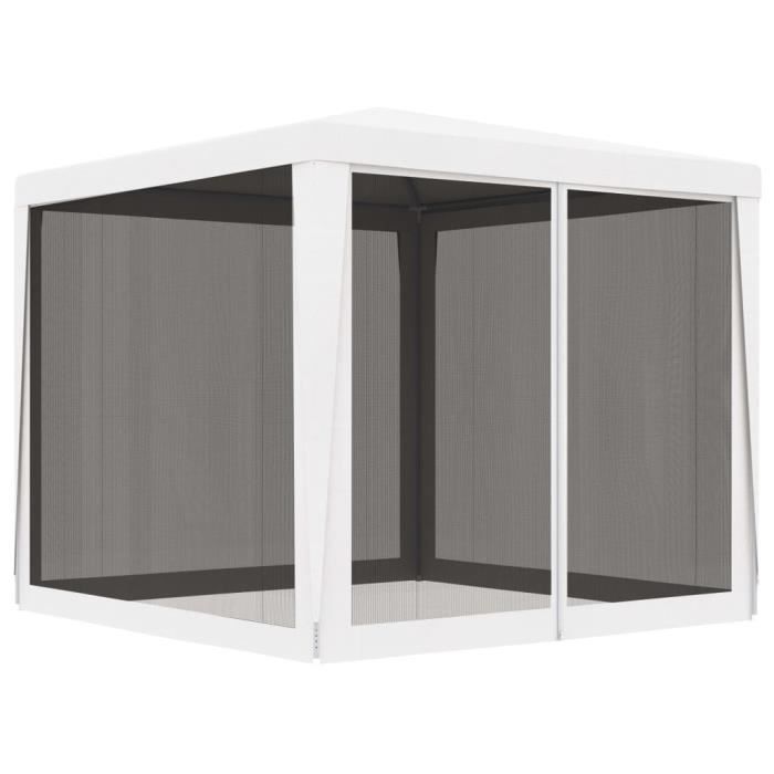 Jielwyshop Tente de réception 4 parois latérales en maille 25x25 m Blanc