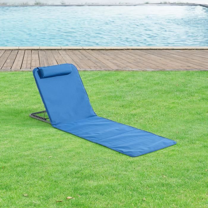 Lot de 2 Matelas de Plage Donostia Dossier Inclinable Bleu Lot de 2 Matelas de Plage Donostia Dossier Inclinable Bleu