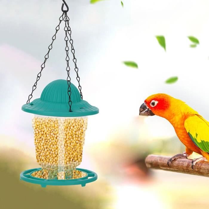 Comparer les prix de Mangeoire à oiseaux suspendue - ESTINK - Gris - Plastique - Extérieur