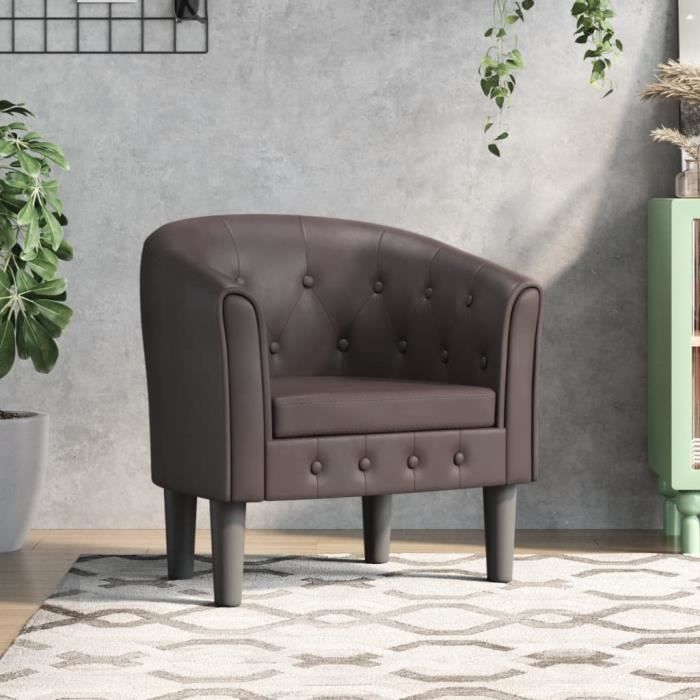 FYDUN Fauteuil cabriolet marron similicuir YN013 AB356459 FYDUN Fauteuil cabriolet marron similicuir YN013 AB356459