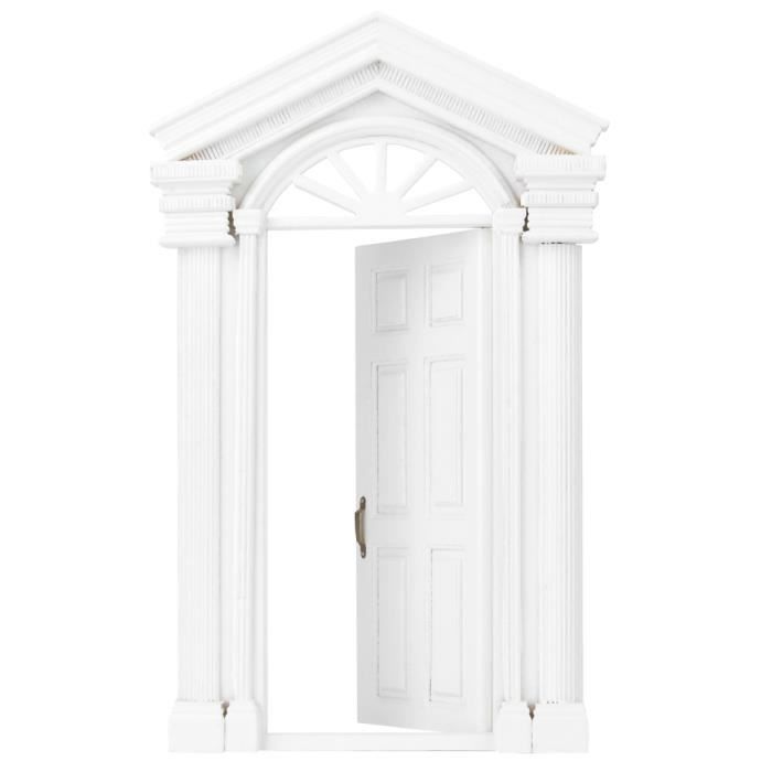 Mini Porte En Bois Brut 1:12 - Modèle 28 Panneaux Pour Maison De Poupée DIY, 13.3x19.1 Cm - Accessoire Miniature à Peindre
