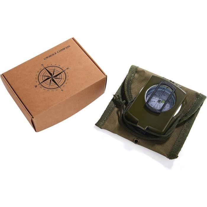 Boussole Militaire GWHOLE – Métal, Étanche, Avec Cordon Et Table De Distance – Rando & Camping