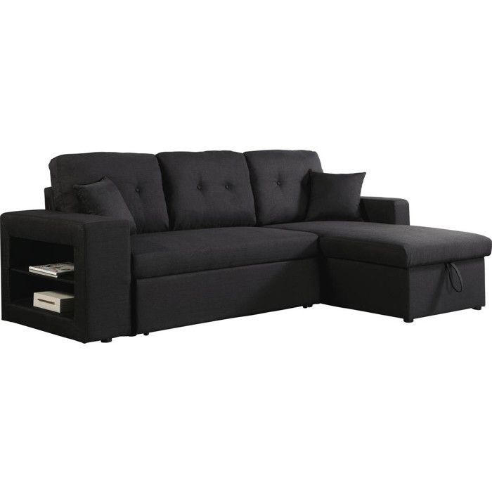 Canapé dangle convertible/réversible Axel - 3 places - Noir