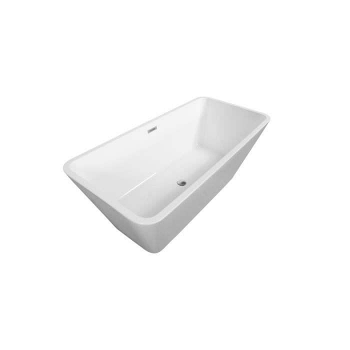 HONGYA Baignoire îlot rectangulaire salle de bain en acrylique debout ...