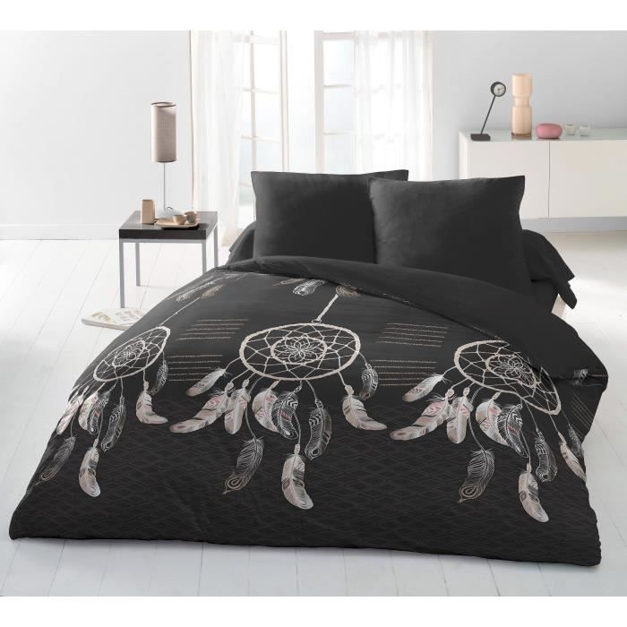 Housse de Couette 200x200cm Black Phoenix Parure de Couette Zippée 3  Pièces, 2 Taies d'oreiller [2388]