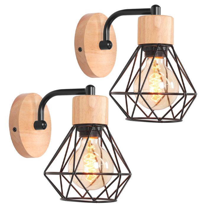 IDEGU Lot De 2 Applique Murale Industrielle, Vintage Lampe Murale Style De Tuyau Rétro Art Déco Lampe De Mur Pour Bar Cuisine Restaurant Café Couloir (Rouillé, Robinet H