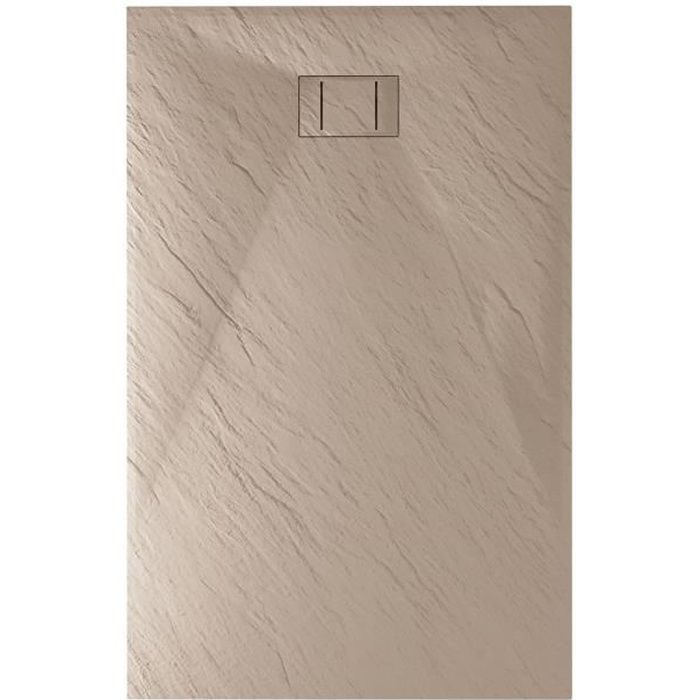 Idralite Bac /à Douche 90x120x2,6 CM Rectangulaire Tortourelle Effet Pierre Mod Blend