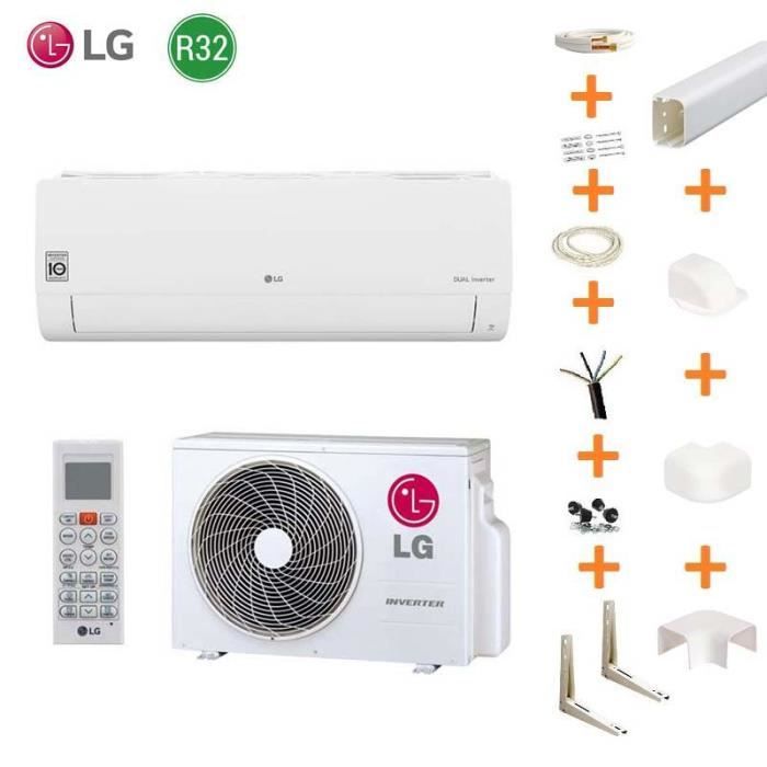 Climatiseur Réversible Lg Confort S18eq Gaz R32 50 Kw Kit 6 Mètres Et Goulottes