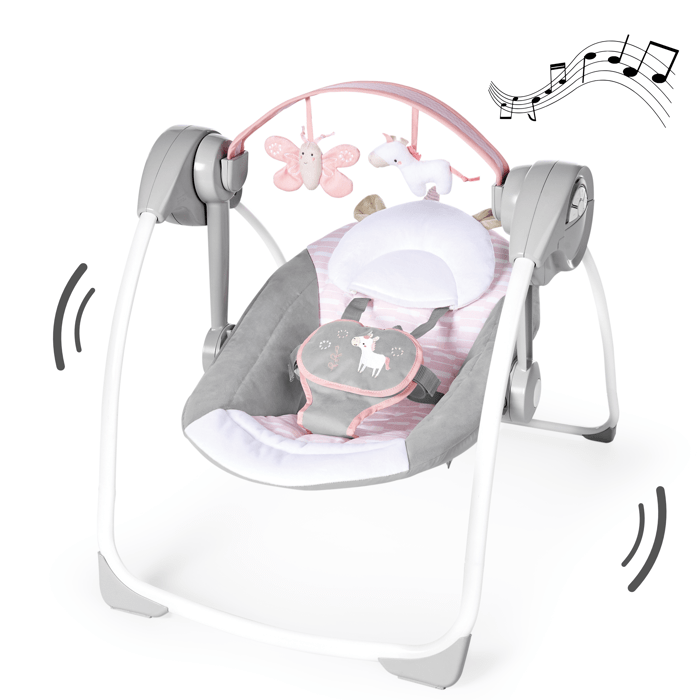 INGENUITY Transat pour bébé balancelle électrique pliable - Flora - Arche cadeau bébé réglages balancement minuterie