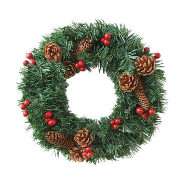 Couronne Noël LED BBLTIFF 35cm - Lumières, Boules, Pommes De Pin