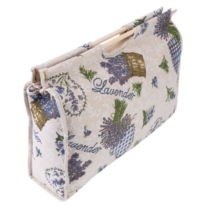 Sac Fourre-tout à Tricoter Wosume Avec Poignée En Bois - Rangement Aiguilles, Laine, Outils De Couture - 9
