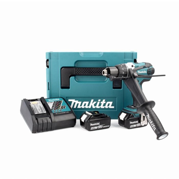 Makita Batterie coup électrique dhp484rtj 18 V 2 batteries 5,0ah Chargeur MAKPAC