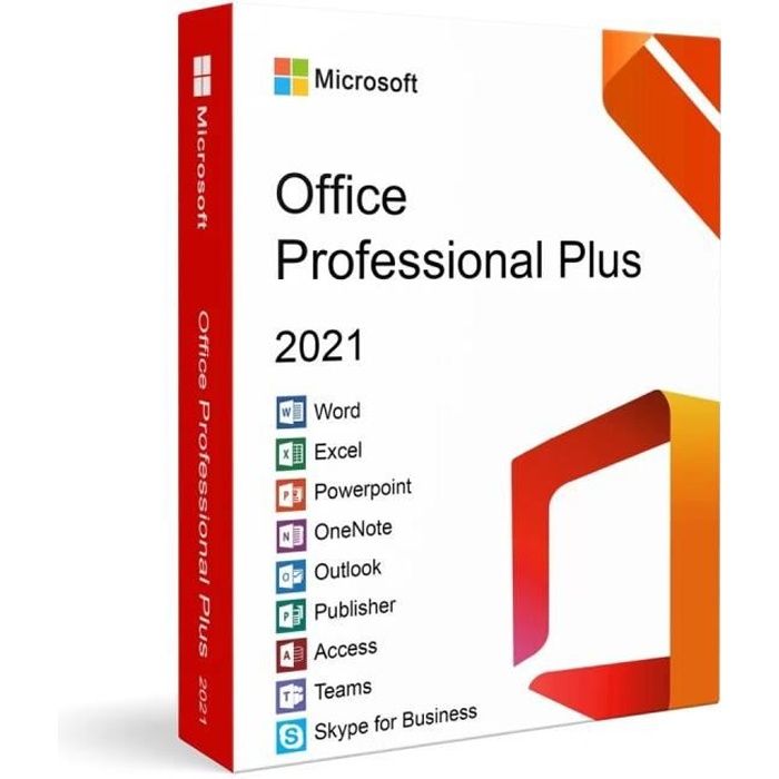 Microsoft Office 2021 Pro Plus Neuf & Authentique – En téléchargement – Activation en ligne