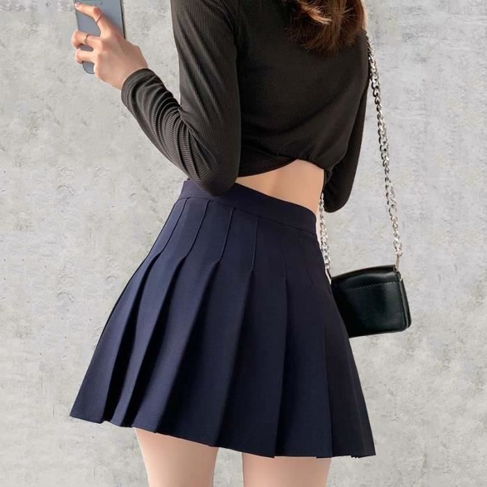 Jupe Courte Maje Taille 34 Noire Plissée Et Doublée - Occasion En Très Bon état