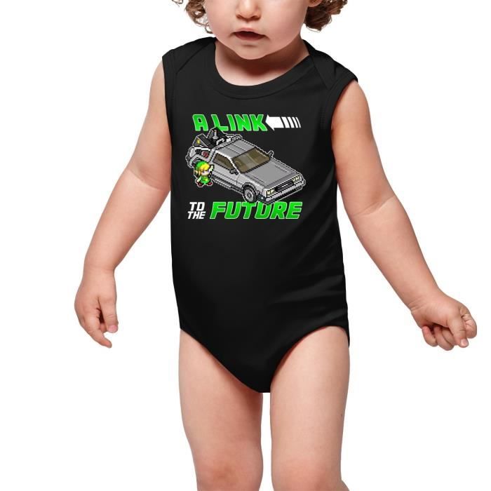 Body Bebe Sans Manches Noir Parodie Zelda Link Et La Delorean De Retour Vers Le Futur A Link To The Past And Future Body Bebe Noir Cdiscount Pret A Porter