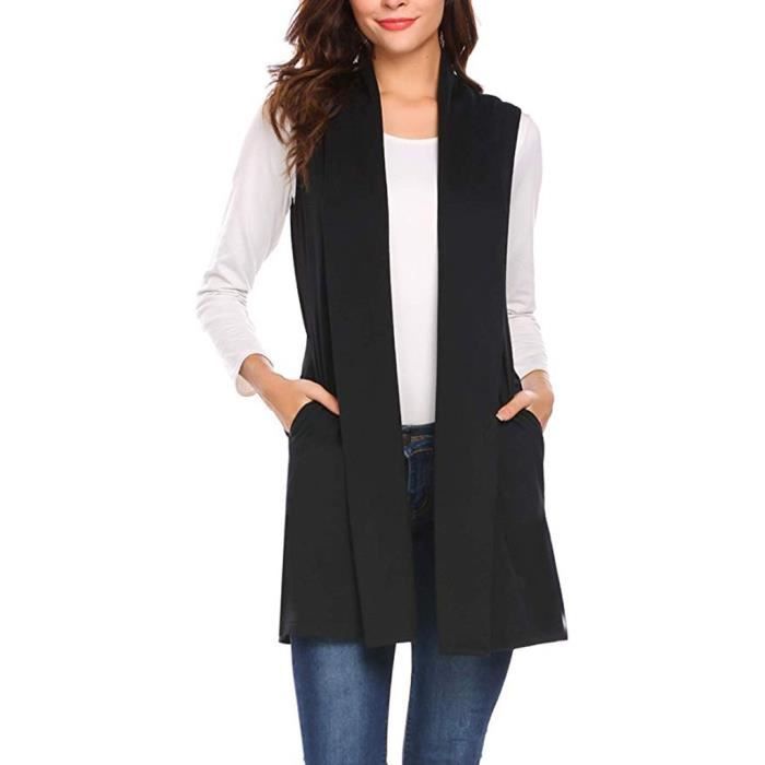 cardigan long femme noir