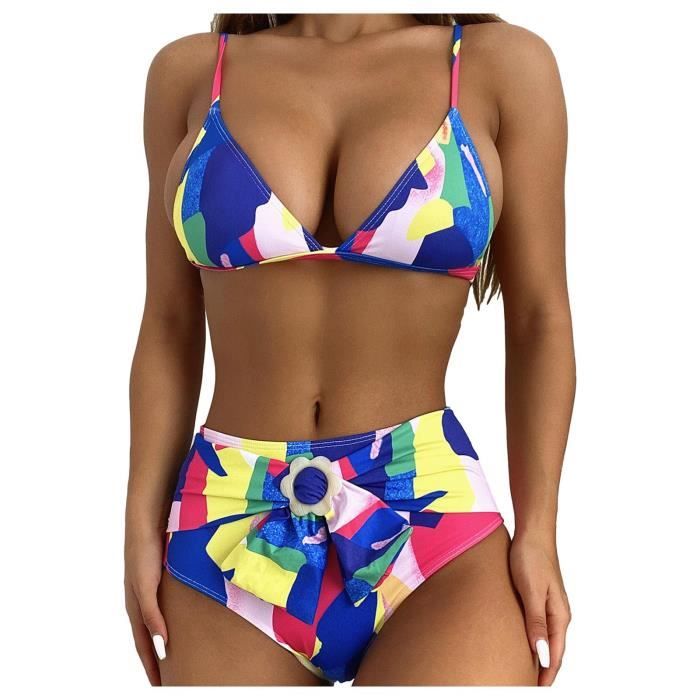 Bikisolo Femme Rayures Traverser Dos Nu Sexy Bikinis Maillots De Bain
