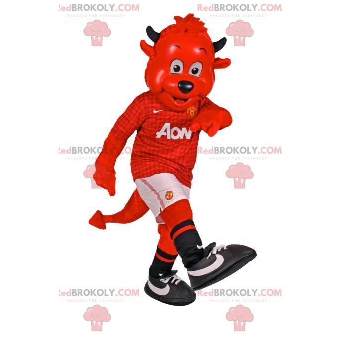 Mascotte De Diable Rouge Et Drole En Tenue De Foot Costume Redbrokoly Com Personnalisable Cdiscount Jeux Jouets