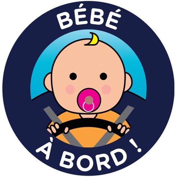 Disque Bébé à bord 18 cm couleur motif bébé à bord volant- Color Pop - Electrostatique - France