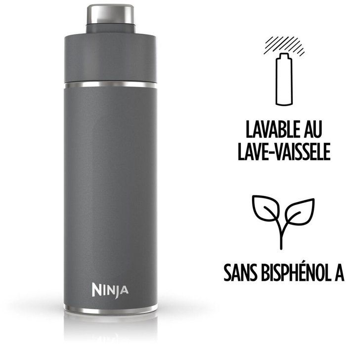 Ninja Gourde isotherme Thirsti - Gris foncé - 530 ml - Acier inoxydable - vue 2