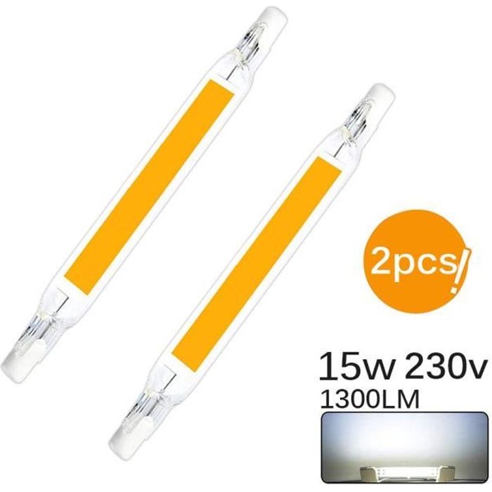 2Pcs Ampoules Led R7S 15W 118Mm Cob 110V 230 V Remplacer Lampe Halogène -  Blanc Froid - Cdiscount Maison