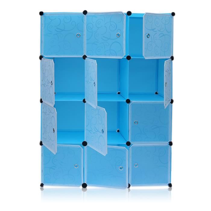 Bleu12 Cube Armoire de Vetement en Plastique Piece Meuble Combinaison Cdiscount Maison