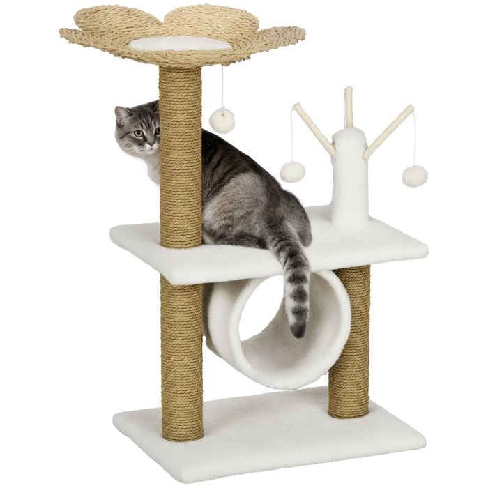 PawHut - Arbre à chat - Panneau de particules - 56x40x91cm - Marron