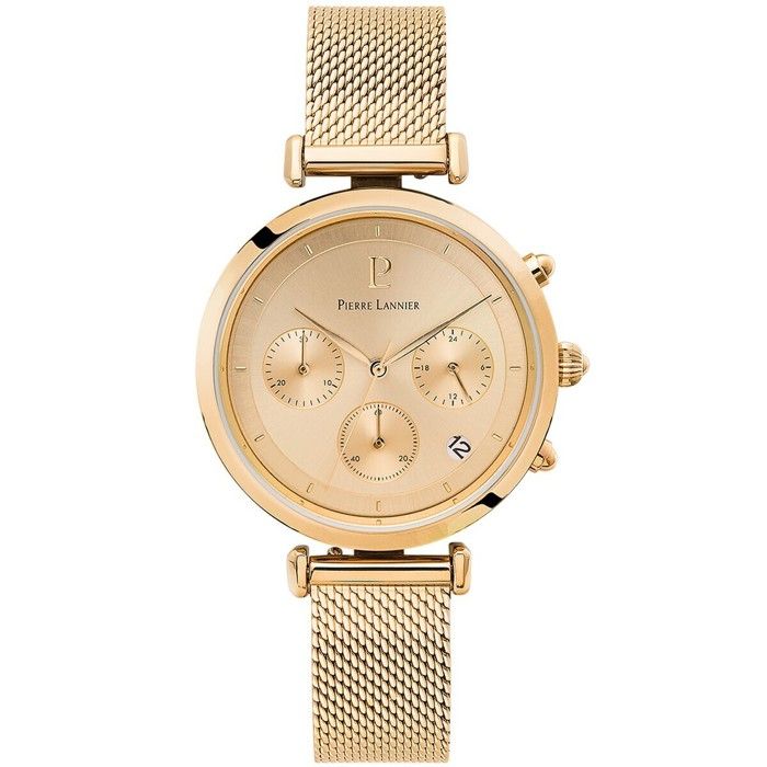 Montre Femme Pierre Lannier Acier Argenté Cadran Blanc Bracelet Cuir Marron - Neuf Sans étiquette