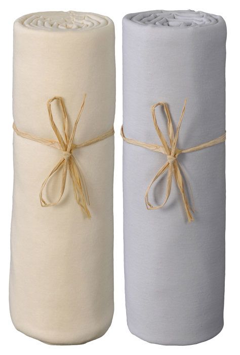 Lot De 2 Draps-Housses Bébé Jersey - 60x120cm, élastiqué - 1 Blanc + 1 Rose - Pur Coton, Label Oeko-Tex