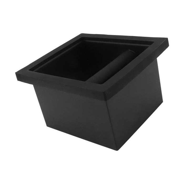 HURRISE Boîte à café sans fond Café moulu Knock Box Chute en acier inoxydable intégré au bureau