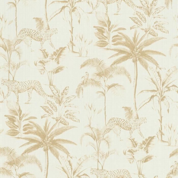 Rasch Guepard Savane Papier Peint Blanc Or 409024 Cdiscount Bricolage