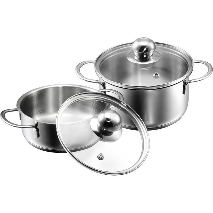 2 Supports Télescopiques Couvercles - Acier Inoxydable, Extensible 48.7cm, Rangement Cuisine