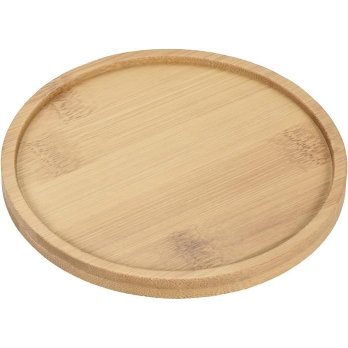 Soucoupe Bambou Ronde 12 Cm - Plateau Égouttoir Naturel Pour Pot De Fleurs D'Intérieur